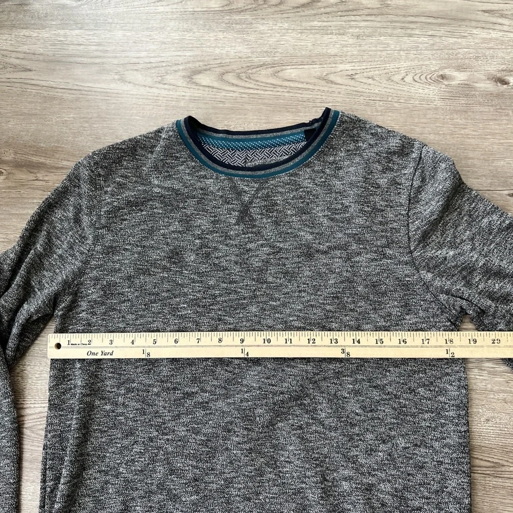 Ted Baker London Textured Crewneck Sweater Mens M Gray Marled